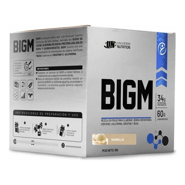Proteina Bigm Caja 10 Sachet Ganador De Masa - Fisica Sabor Vainilla