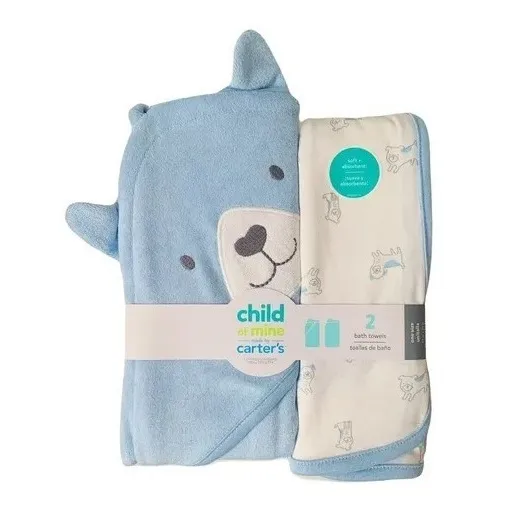 Toalhas Banho Bebe Kit C/2 Conjunto Carters - Menino Menina