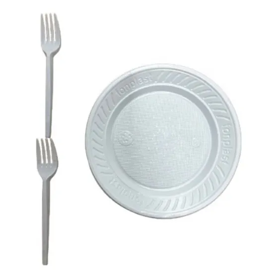 Kit Festa Prato Descartável E Garfos Bolo Sobremesa 200 Unds