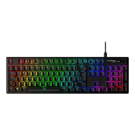 Teclado Mecânico Gamer Alloy Origins Rgb Hyperx Cor de teclado Preto Idioma Português Brasil