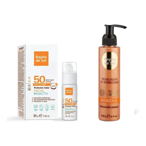 Protector Solar Facial + Resaltador Bronceado Sin Tomar Sol