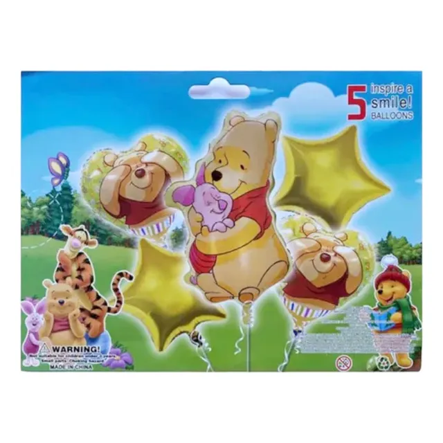 Pack De Globos Winnie Pooh  X 5 Unidades