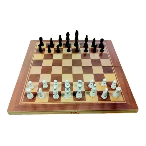 Ajedrez Madera 3 En 1 Grande Damas Backgammon