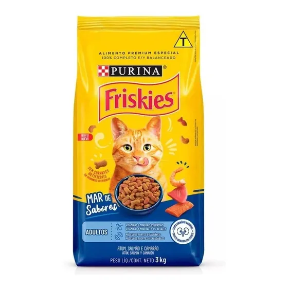 Alimento Friskies para gato adulto sabor peixe y frutos do mar de 3 kg