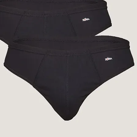 Kit Com 10 Cuecas Slip 100% Algodão Zorba Lisa Preto G