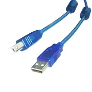 Cable Usb Impresora 2.0 Mallado 3 Mtrs Macho Hembra Color Azul