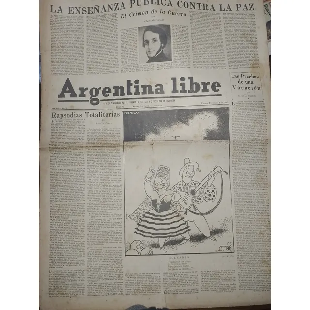 Antiguo Diario * Argentina Libre * Del 8 De Nov. De 1946