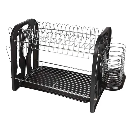 Escurridor De Platos Doble Negro Maggiore Mor