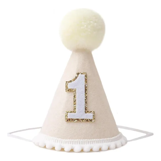 Sombrero De Cumpleaños Natural Para Bebés De , Beige Cl