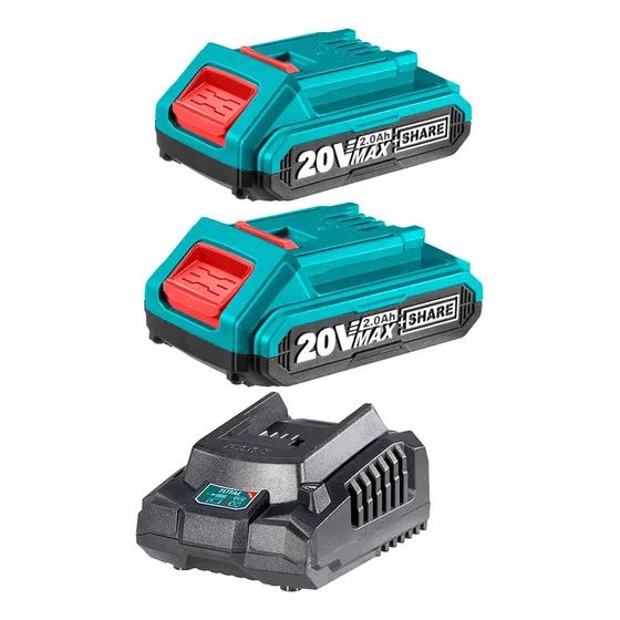 Batería 20v 2ah Lithio Total Portátil Indicador Led X2 Unid