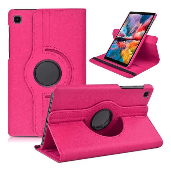 Capa Giratória Para Tablet Galaxy Tab A7 Lite 8.7 T225 T220 Cor Rosa-escuro