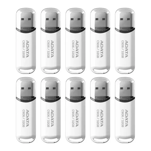 Kit Pack Paquete 10 Memorias Usb Adata 32gb 2.0 Blanco C906