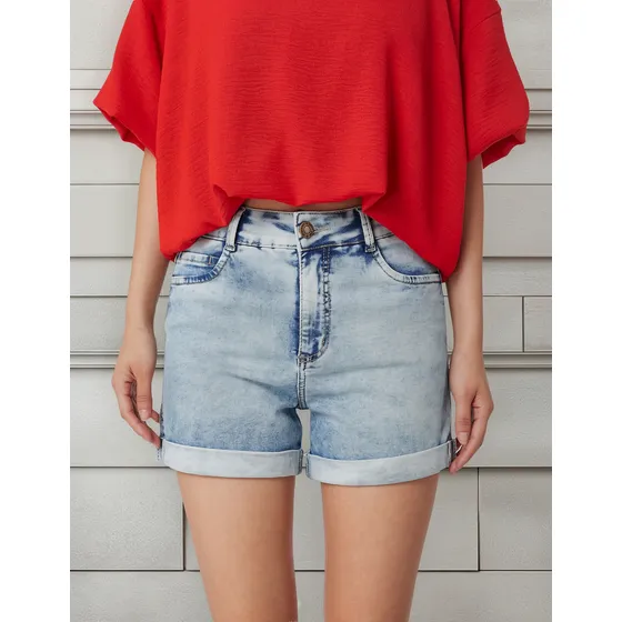 Short New Calcis Roll Up Celeste