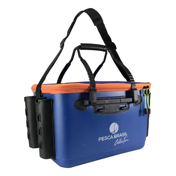 Bolsa Estanque Flutuante Bag Collection Pro 25l Pesca Brasil Cor Azul E Laranja