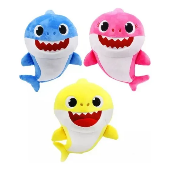 3 Peluche Baby Shark 35cm Con Sonido Brillará /