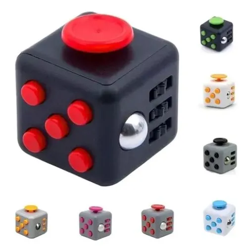 FERNAN 1212 Fidget Cube Juguete Anti Estrés juguetes Antiestrés Cubo Antiestrés Rojo negro
