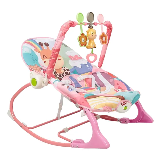 Silla Mecedora Vibradora De Bebé Color Rosa