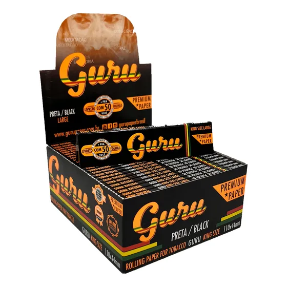 Caixa Seda Guru Preta Black Large 50 Livretos
