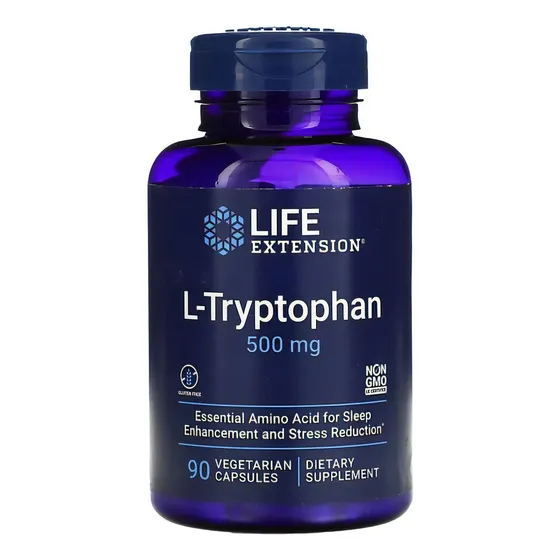 Life Extension, L-triptófano 500 Mg, L-tryptophan 90caps Sabor Sin Sabor