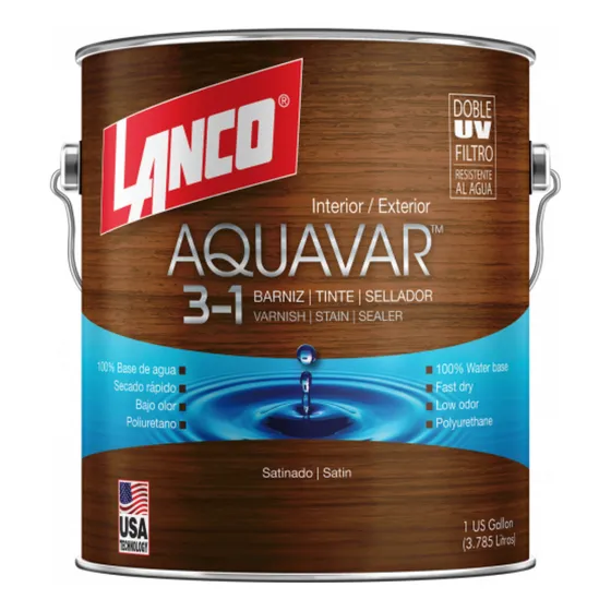 Barniz Tinte Y Sellador Aquavar Lanco 1gl 3n1 Protección Uv Acabado Satinado Color Early American