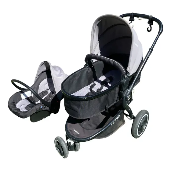 Cochecito Coche Bebe Ferro Carestino Jogger 3en1 Gris Usado.