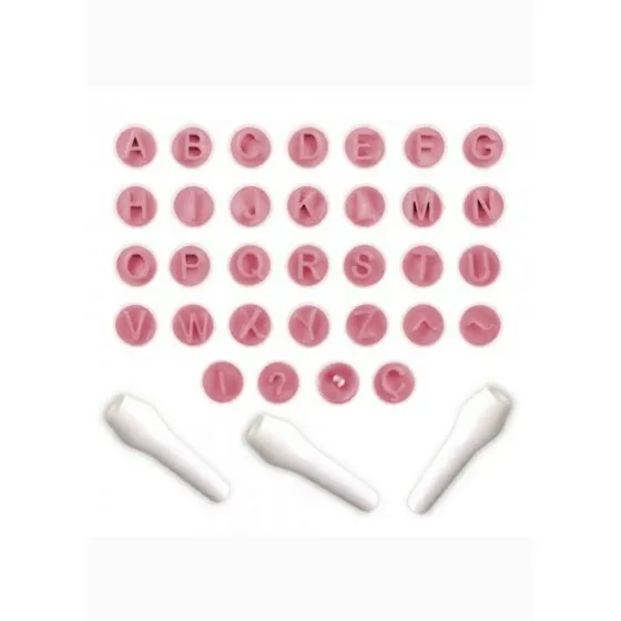 Kit Sellos De Letras 35 Pza Para Galletas Brigadeiro Fondant