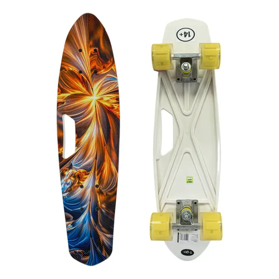 Patineta Skate Con Luces Para Niños 4 Ruedas Penny Chicos Color Amarillo Surf
