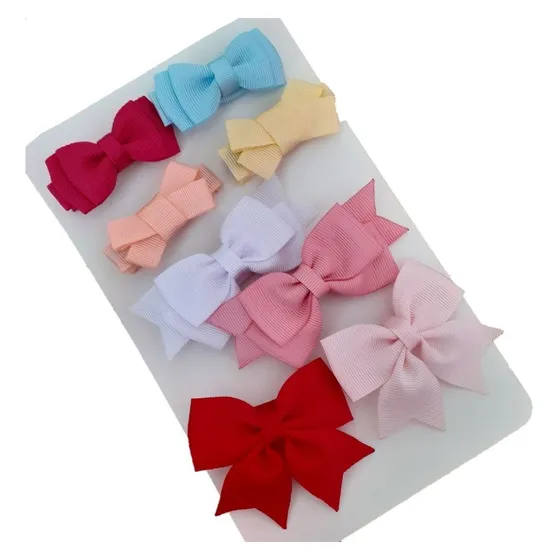 Kit 8 Lacinhos Promoção Bebê Cabelo Presilha Bico De Pato