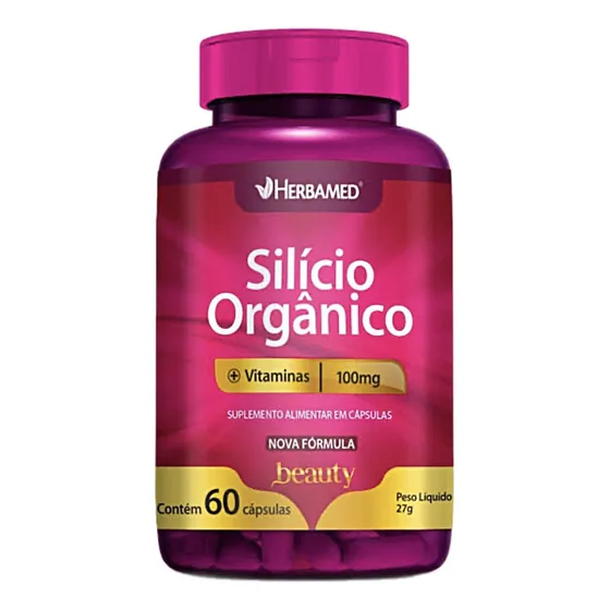 Silício Orgânico + Vitaminas - 60 Cápsulas - Herbamed Sabor Sem sabor