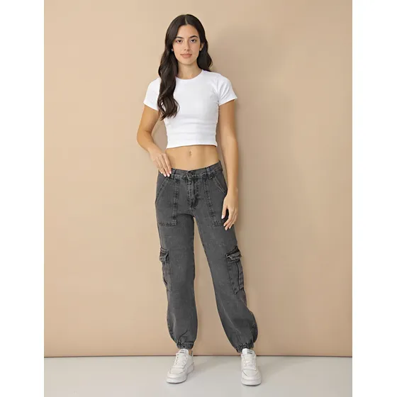 Pantalon Jogger Zaira Jeans De Mujer Con Bolsillos