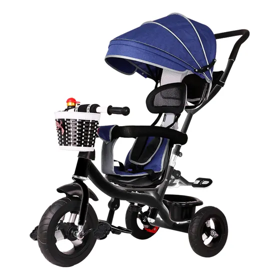 Coche Triciclo Pedal C/ Guía Y Capota Giraratorio 360 El Rey