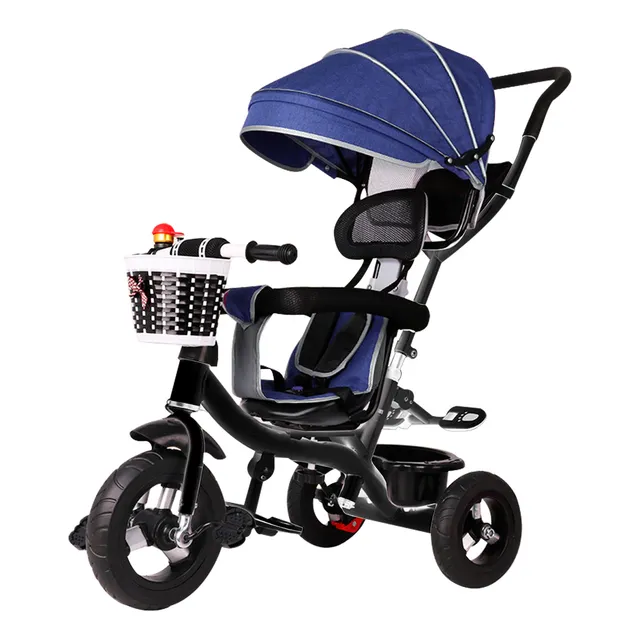 Coche Triciclo Pedal C/ Guía Y Capota Giraratorio 360 El Rey