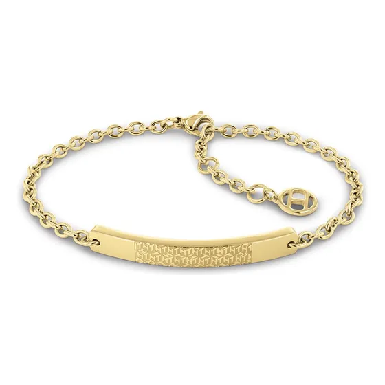 Pulsera Tommy Hilfiger Rectangular Block Dorado Para Mujer 2780643