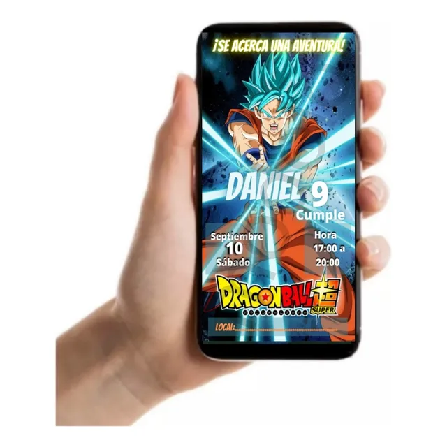 Tarjeta Invitación Digital - Cumpleaños Dragon Ball Z Anime