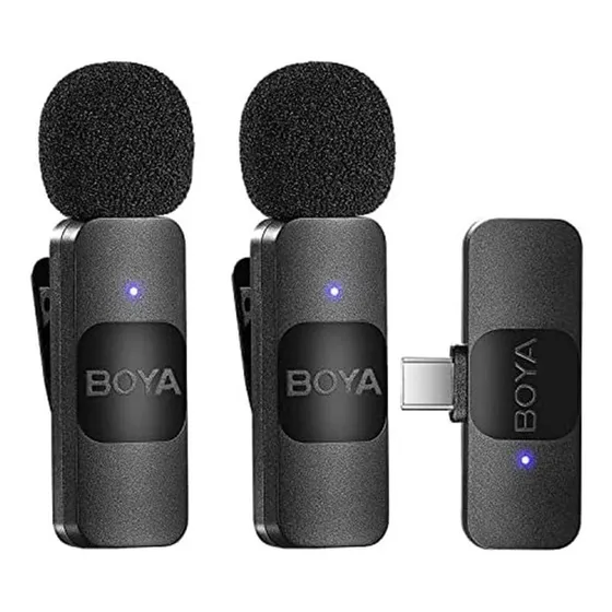 Microfone De Lapela Boya By-v20 Wireless Compatível com dispositivos com portas USB C (Android)