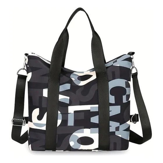 Bolso Tote Estampado De Letras - Cartera