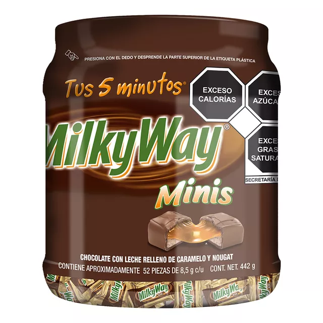 Milky Way Minis Chocolates con leche Tubo 52 piezas de 8.5g