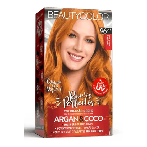 Kit Tintura Beautycolor Coloração Creme Tom 96.44 Ruivo Claro Indecifrável