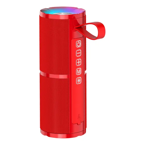 Bocina Bluetooth 5.1 Portátil 1Hora BOC060 Inalámbrico con Sonido Estéreo HD Reproducción Manos Libres 2400mAh 3.5mm Rojo