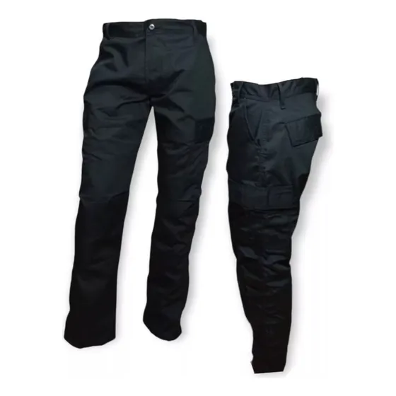 Pantalón Ranger Táctico Reforzado 6 Bolsillos Comando Negro