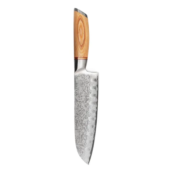 Cuchillo Santoku Sendai Sakura Light Pakkawood Damasco 30.8 Cm Color Light Pakkawood