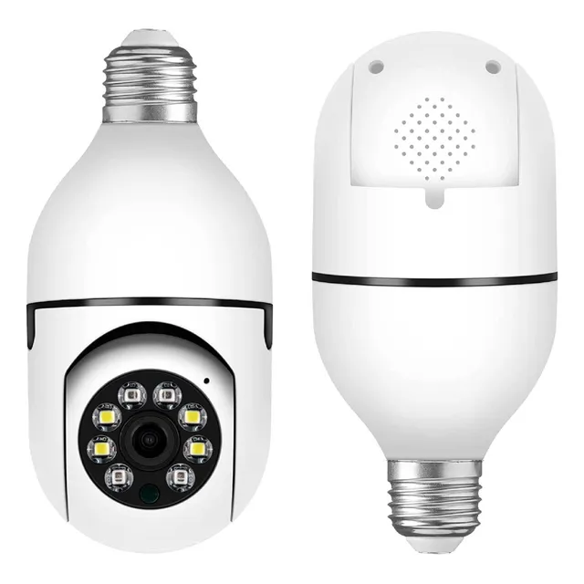 Foco Cámara Led 360 De Seguridad Con Wifi - Tiempo Real
