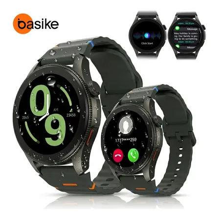 Basike 1.43'' IA Relógio Smartwatch Redondo Masculino E Feminino Com Gps, Chatgpt,assistente De Voz, Chamadas Bluetooth, Mercado De Ações,rfc,resistência À Água 3atm, 100 + Modos De Esporte Etc. Verde