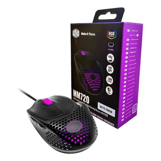 Mouse Coolermaster Mm720 Rgb Color Black Matte