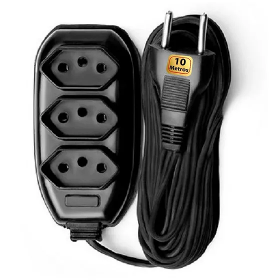 Extensão Elétrica Tripolar B-volt 3tomadas 10a Filtro 10m