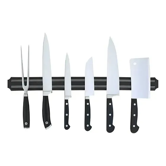 Barra Magnética Imán 50cm Cuchillos Utensilios Herramientas Color Negro
