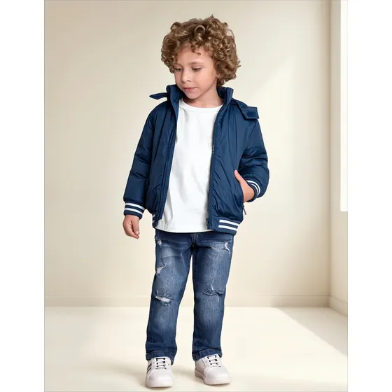 Jaqueta Infantil Menino Microfibra Capuz Milon 14760