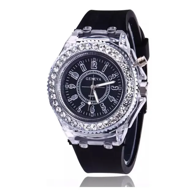 Relojes Geneva Con Luz Led Brillante. Variedad De Colores.