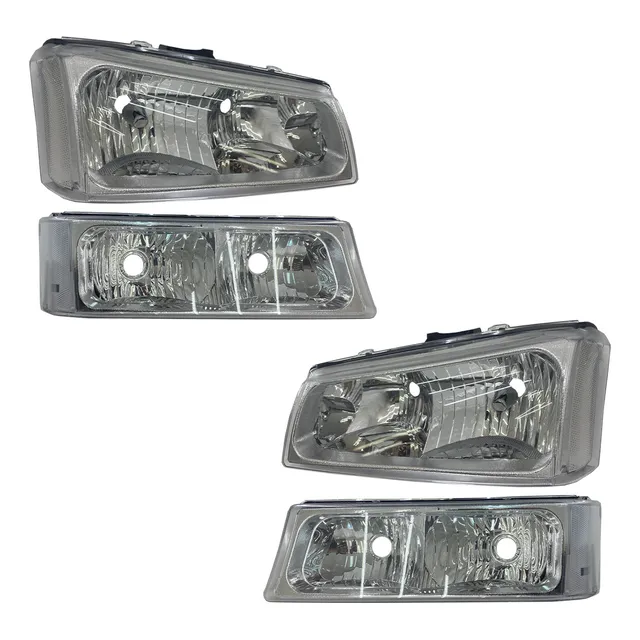 Kit Faros Y Cuartos Cromo Para Chevrolet Pu 03-07 4 Pzs