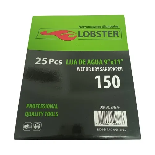 Lija De Agua Grano 150 Lobster X 4 Unidades